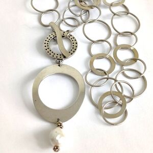 Modernist Whimsical Eternity Circles Necklace
